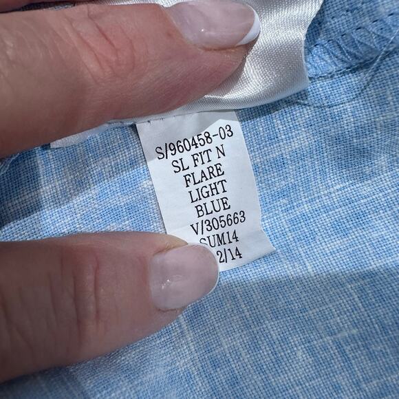 Gap Women's Linen Sleeveless Fit and Flare Dress in Light Blue Size 14 - Picture 5 of 9